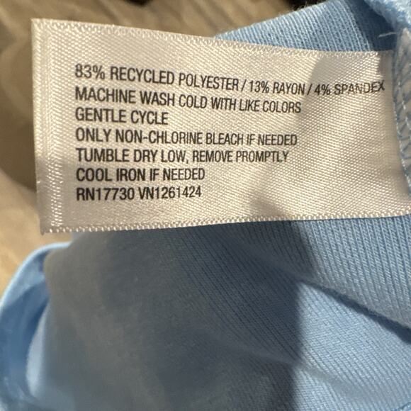 Wild Fable Women Small Trendy Square Neck Blue Long Sleeve Pointelle Shirt New - Picture 6 of 8